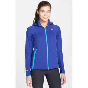 Nike Women Shield Light Training Athletic Jacket Medium Blue Full Zip Activewear